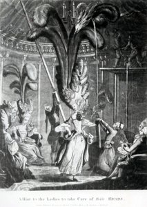 Un suggerimento alle signore di prendersi cura delle loro teste, pubblicato da Sayer e Bennett (1774-1786), 1776 da Samuel Hieronymous Grimm