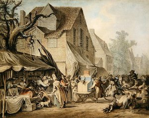 Una scena di mercato da Samuel Hieronymous Grimm