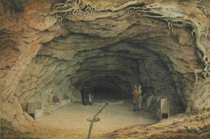 La grotta di Madre Ludlum, vicino a Farnham, Surrey da Samuel Hieronymous Grimm