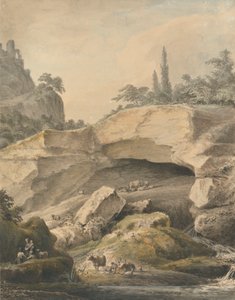 Paesaggio Roccioso con Contadini e Bestiame da Samuel Hieronymus Grimm