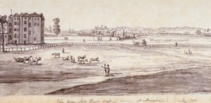 Veduta dalla stanza da toeletta di Lady Kaye a Marylebone da Samuel Hieronymus Grimm