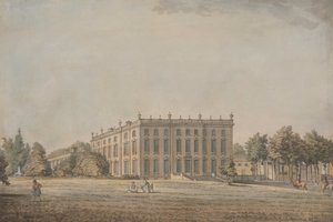 Veduta di Wingerworth Hall, Derbyshire da Samuel Hieronymus Grimm