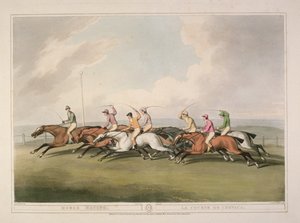 Corse di cavalli dalla Collezione di stampe sportive britanniche di Orme, 1807 da Samuel Howett