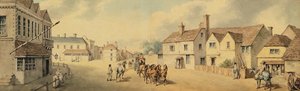 Una carrozza e quattro che passano attraverso Chippenham, Wiltshire da Samuel Howitt