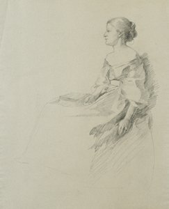 Donna seduta di profilo