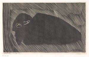 Bisonte sdraiato da Samuel Jessurun de Mesquita (signed by artist)