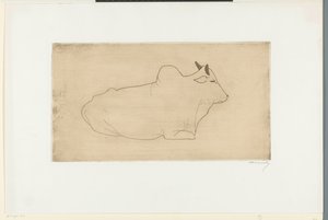 Zebu sdraiato da Samuel Jessurun de Mesquita (signed by artist)