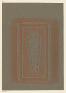 Nudo con libro o lastra di pietra in mano