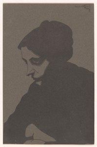 Donna in tre quarti di profilo a sinistra, con ombra proiettata da Samuel Jessurun de Mesquita (signed by artist)
