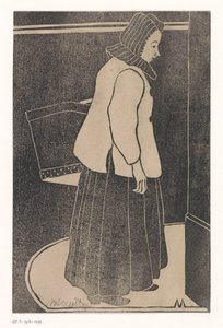 Donna con scatola o cesta da Samuel Jessurun de Mesquita (signed by artist)