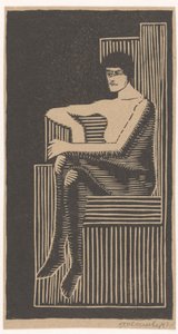 Nudo seduto in sedia geometrica da Samuel Jessurun de Mesquita (signed by artist)