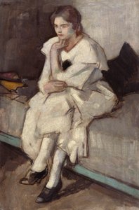 Ragazza in abito bianco da Samuel John Peploe