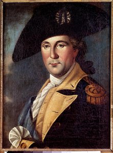 Ritratto di George Washington (1732-1789) rappresentante in costume Ritratto di George Washington (1732-1789) rappresentante in costume da generale, con la fascia di comandante in capo dell