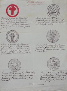Progetti per lamens (gioielli da collo) per i vari ufficiali di un Tempio dell