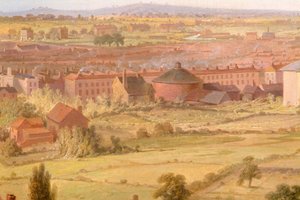 Birmingham dalla cupola della Chiesa di San Filippo nel 1821 da Samuel Lines