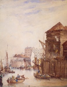 Billingsgate Wharf, Londra, 1820 da Samuel Owen