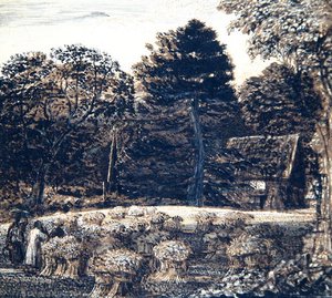 Un campo di grano, Shoreham, al crepuscolo, c.1830 da Samuel Palmer