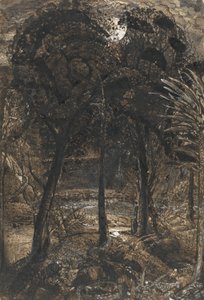 Scena al chiaro di luna con un fiume tortuoso da Samuel Palmer