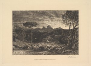 Apertura del recinto, o mattina presto, 1880 da Samuel Palmer