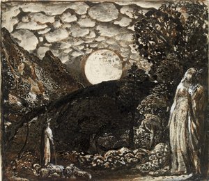 Pastori sotto la luna piena, c1829-1830 da Samuel Palmer