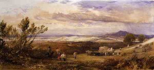 Il campo di grano, mattina nuvolosa da Samuel Palmer