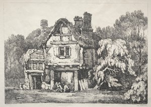 Serie di edifici antichi e cottage rurali nel nord dell