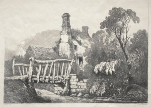Serie di edifici antichi e cottage rurali nel nord dell