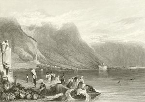 Castello di Chillon, Lago di Ginevra, Svizzera da Samuel Prout