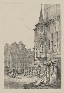 Facsimili di schizzi fatti nelle Fiandre e in Germania: Hotel de Ville, Praga