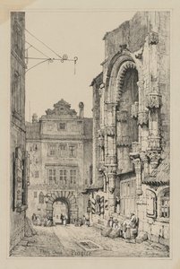 Facsimili di schizzi fatti nelle Fiandre e in Germania: Chiesa di Týn, Praga da Samuel Prout