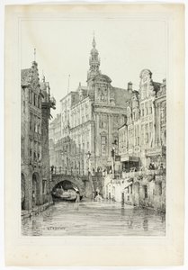 Hotel de Ville, Utrecht, da facsimili di schizzi realizzati nelle Fiandre e in Germania da Samuel Prout