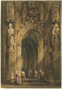 Interno di una cattedrale da Samuel Prout