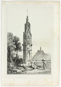 Vicino a Godesberg, da Facsimili di schizzi fatti nelle Fiandre e in Germania da Samuel Prout
