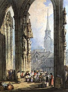 Scena da un portico di chiesa da Samuel Prout
