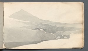 Taccuino: "Paesaggio Montuoso con Ponte" da Samuel Prout