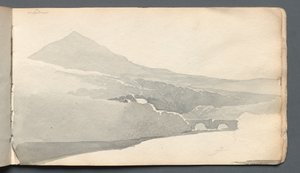 Taccuino: Paesaggio montuoso con ponte, 1814 da Samuel Prout
