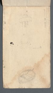 Taccuino: Studio di croce e barca a remi sulla copertina posteriore, 1814 da Samuel Prout
