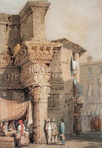 Tempio di Pallas, Foro di Nerva, Roma da Samuel Prout