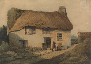 Il cottage con il tetto di paglia da Samuel Prout