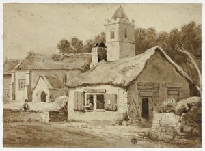 Chiesa e strada del villaggio da Samuel Prout