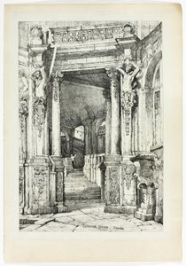 Palazzo Zwinger, Dresda, da facsimili di schizzi realizzati nelle Fiandre e in Germania da Samuel Prout