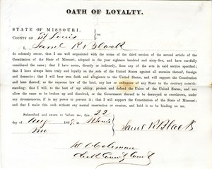 Giuramento di fedeltà di Samuel R. Black del Missouri, Contea di St. Louis da Samuel R. Black