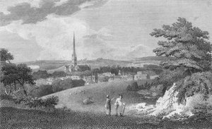 Salisbury, dalla London Road, 1805 da Samuel Rawle