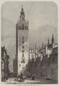 Una strada a Siviglia, Spagna, la Giralda