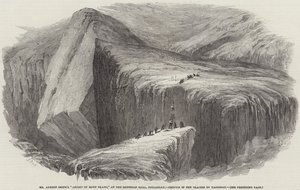 La salita del signor Albert Smith al Monte Bianco, alla Egyptian Hall, Piccadilly, Crepa nel Ghiacciaio du Tacconay da Samuel Read