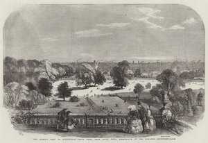 La visita della Regina a Birmingham, Aston Park, da Aston Hall, Birmingham in lontananza
