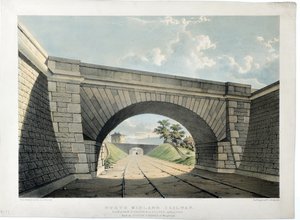 Ferrovia del Nord Midland. Vista del ponte di New Street ecc. a Belper, guardando a sud, c.1840 da Samuel Russell
