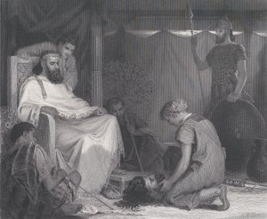 Davide portato davanti a Saul, da The Art Journal, opposto p. 100, aprile 1871 da Samuel S. Smith