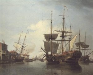 Nave da carbone sul Tamigi vicino a Deptford da Samuel Scott