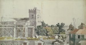 Chiesa di Twickenham sotto impalcature, XVIII secolo da Samuel Scott